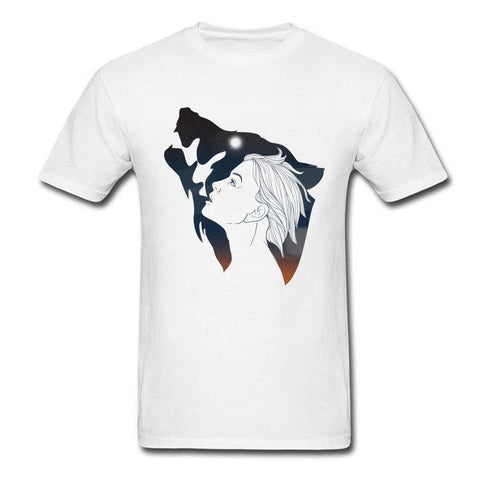 T-Shirt Loup et Homme Hurlant